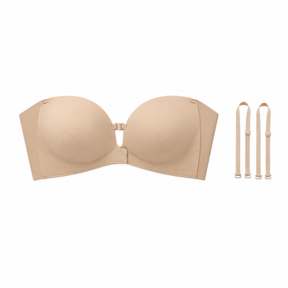 Strapless Front-Closure Push-Up Bra