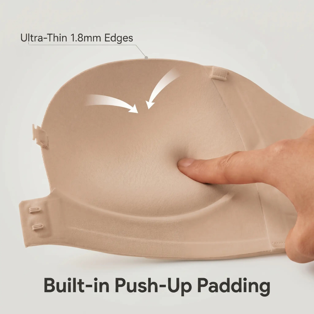 Strapless Front-Closure Push-Up Bra