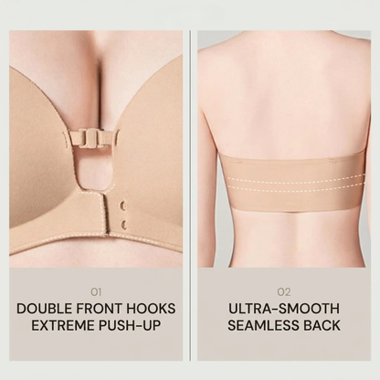 Strapless Front-Closure Push-Up Bra