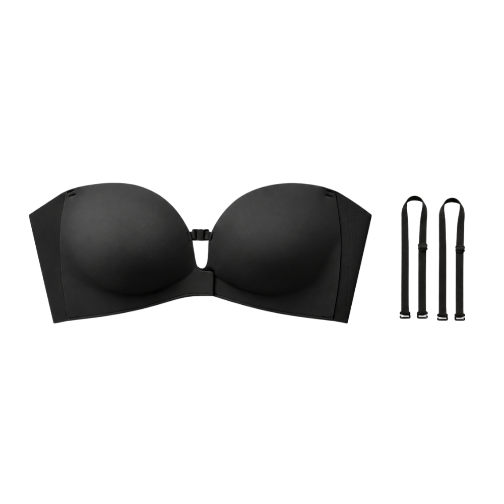 Strapless Front-Closure Push-Up Bra