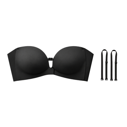 Strapless Front-Closure Push-Up Bra